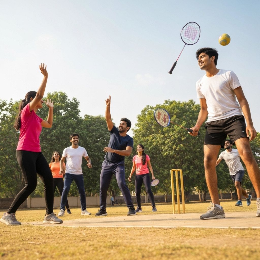 Playing sports outdoors