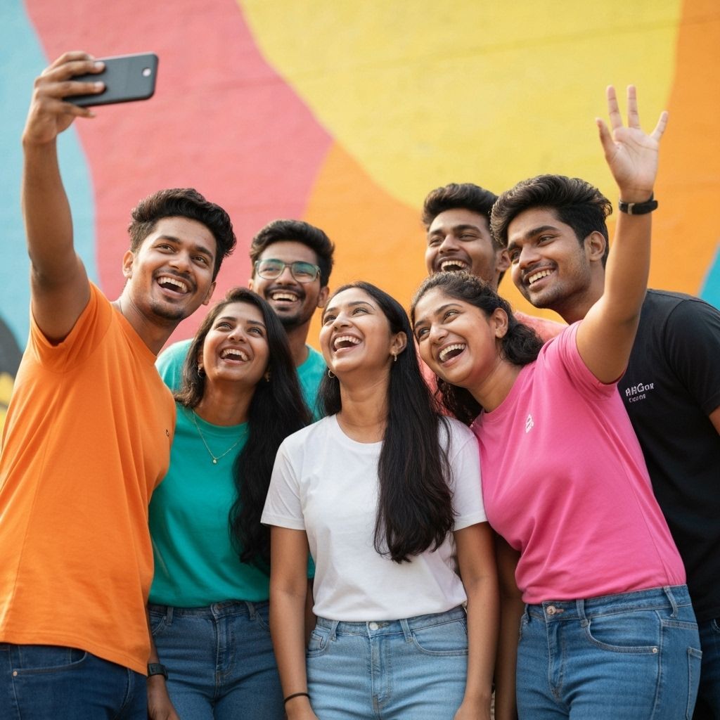 Friends taking selfie together